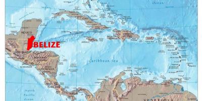 Karta Belize Srednje Amerike