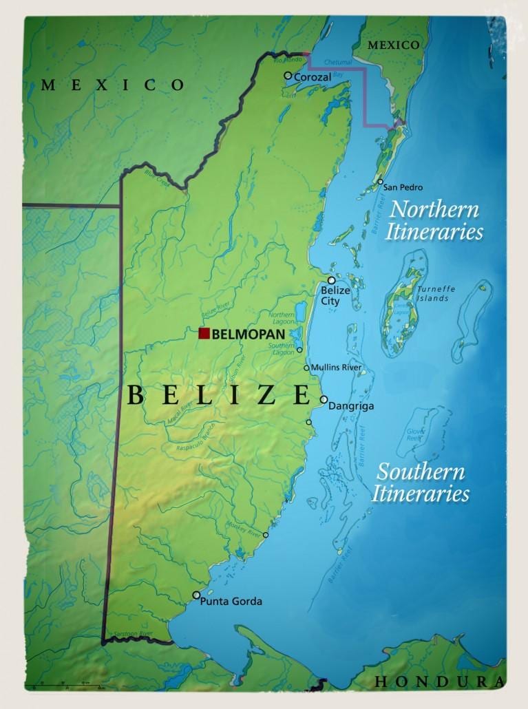 Karta Belize jedrenje