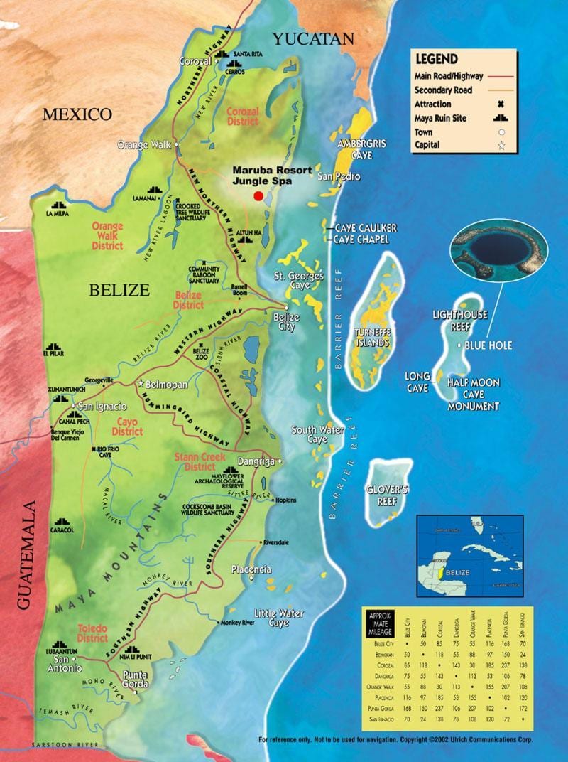 Karta duhanske kaye Belize