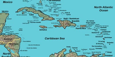 Karta Belize Karibima