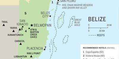 Karta Belize plaže