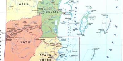 Karta Belize područje