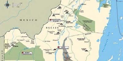 Karta rijeke sibun Belize