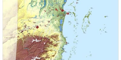 Karta topografski Belize